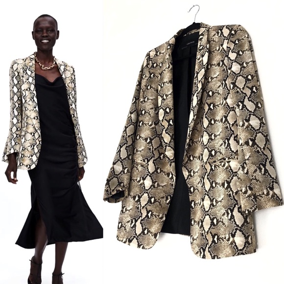 snake print blazer zara